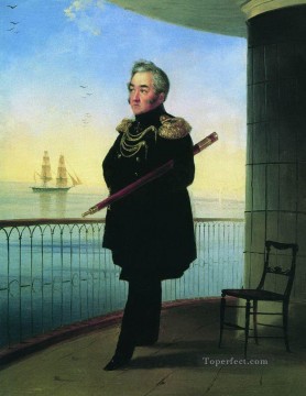 portrait of vice admiral m p lazarev 1839 Romantic Ivan Aivazovsky Russian Oil Paintings